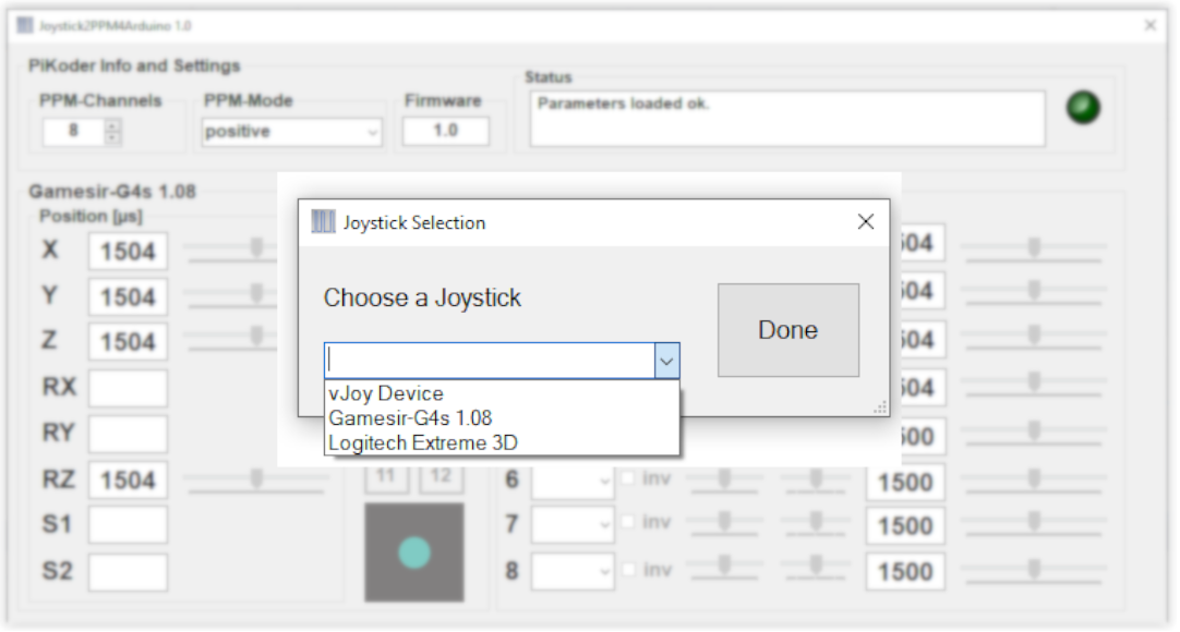 Mehrere Joysticks mit Joystick Gremlin zu einem PPM – Signal mischen